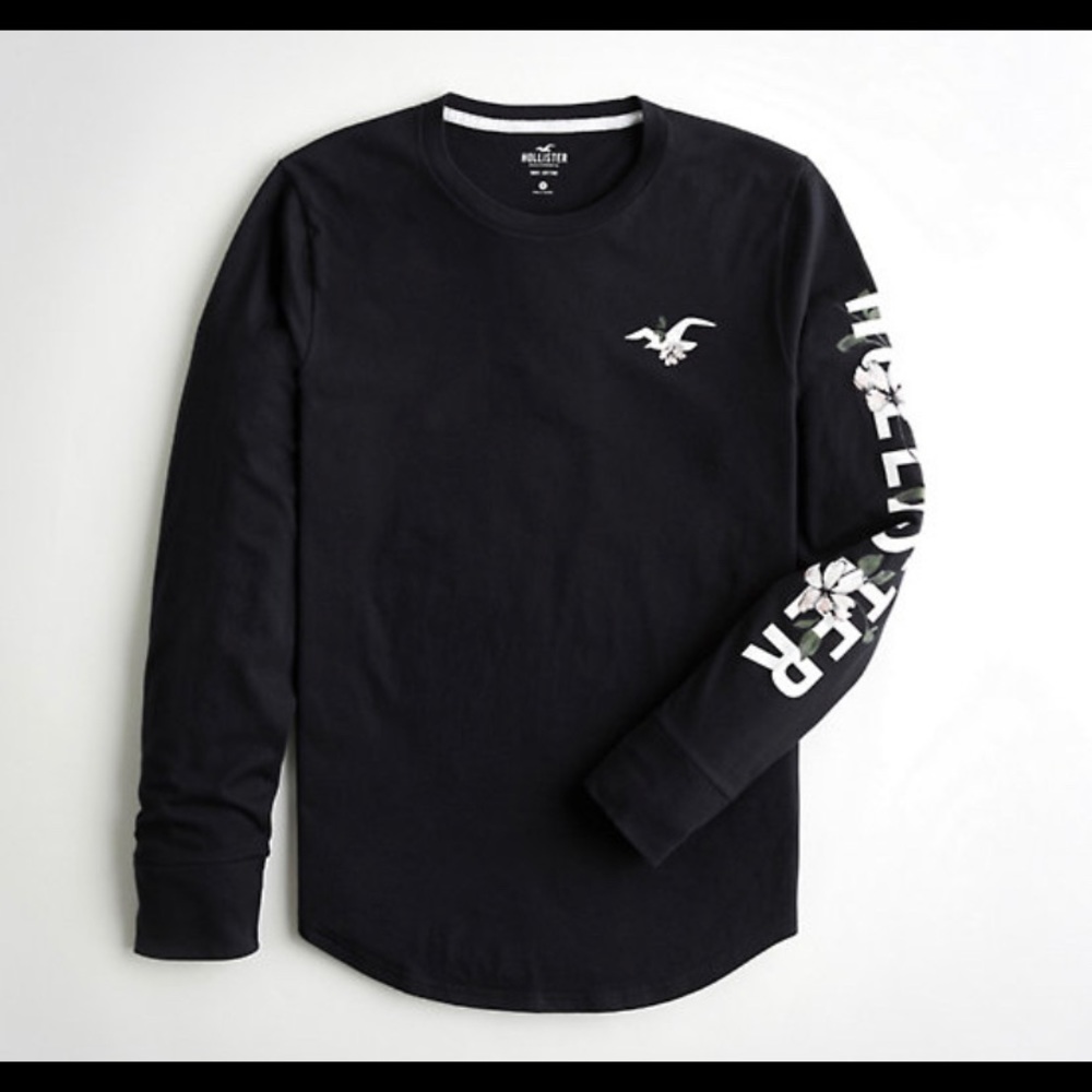 Print Logo Graphic Tee BLACK WITH FLORAL S